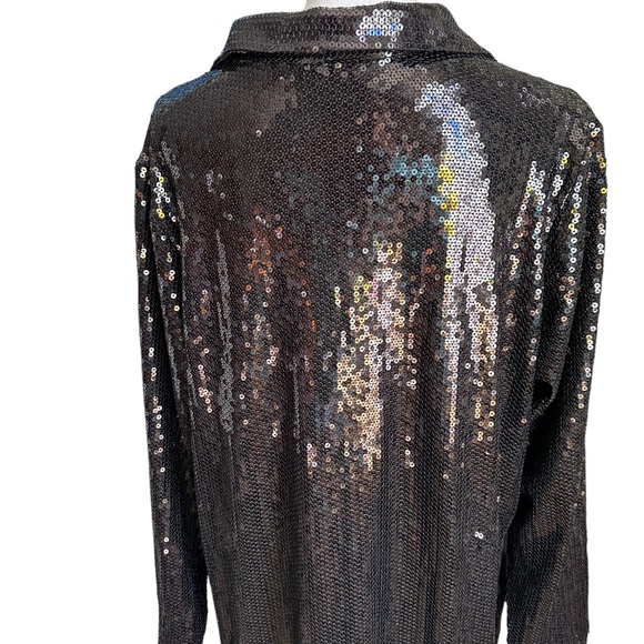 Scoop Black Sequins Collar Shirt Dress Size XXL (20) - Picture 9 of 17